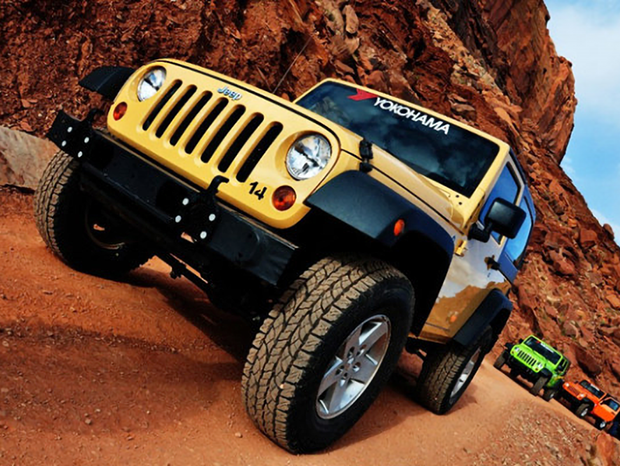 Yellow Jeep with Yokohama Tires